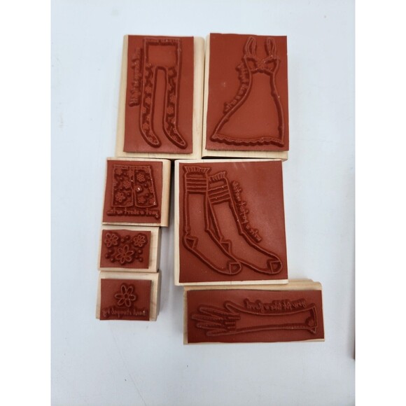 Lot Of 2 Stampin Up wooden stamp Sets Along the Same Lines & Laundry Notes - Picture 5 of 7